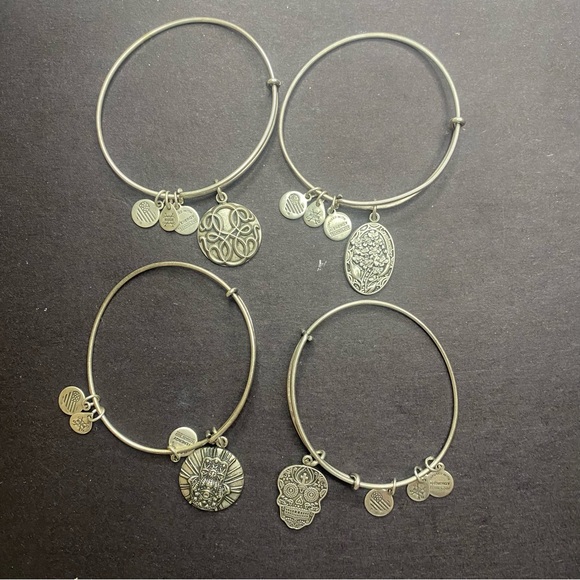 Alex and Ani Silver Charm Bracelets - Picture 1 of 10